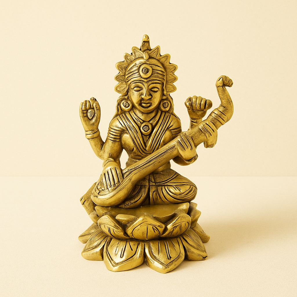 Brass Saraswati Idol